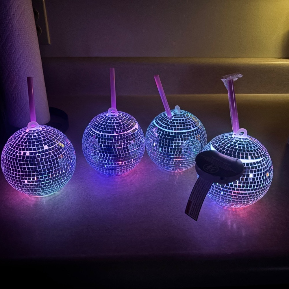 Disco Cups!  Hold 19oz.  New.  3 Have been washed only.